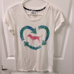Victoria’s Secret PINK White T-shirt Size L